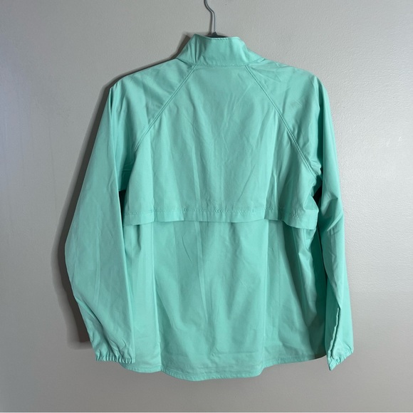 L.L. Bean Size Small 1/4 Zip High Collar Mint Green Wind Sun Breaker Vented Top - Picture 5 of 6